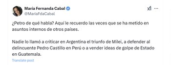 La senadora María Fernanda Cabal