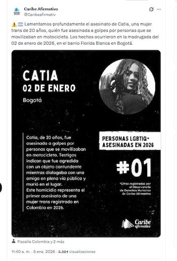 Caribe Afirmativo condenó el asesinato