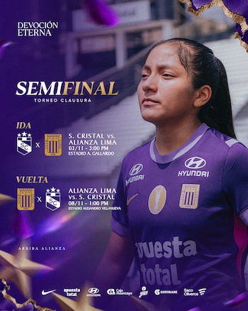 Alianza Lima y Sporting Cristal se enfrentarán en las semifinales de la Liga Femenina 2026.