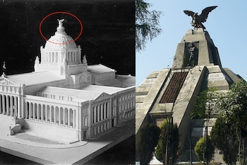 El Águila del Monumento a la Raza iba a coronar el Palacio Legislativo de Porfirio Díaz (Fotos: Monumento a la Revolución/gob.mx)