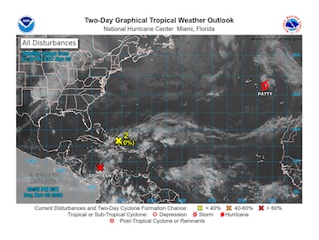 El ciclón tropical 18 proyecta