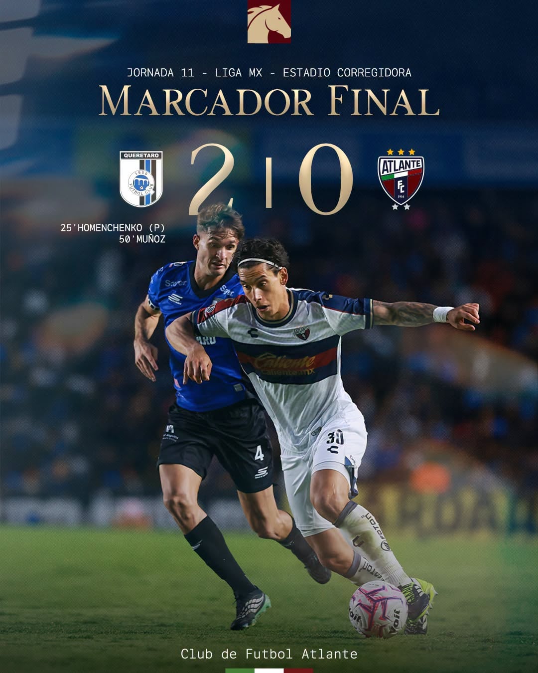 Atlante perdió contra Querétaro en la Jornada 11 (Atlante FC/FB)