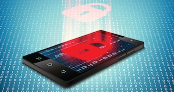 Black smartphone on a background