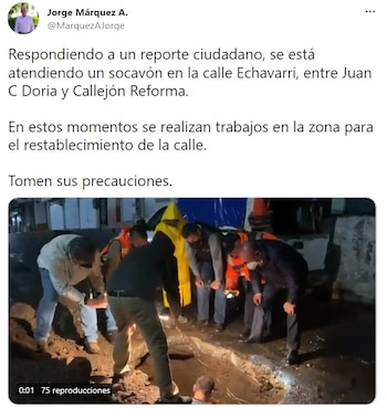 Socavón en Tulancingo