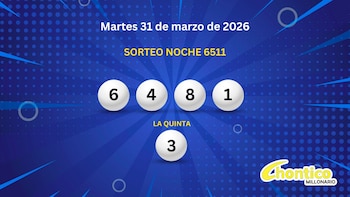 Estos son los cinco números ganadores del Chontico Noche del martes 31 de marzo de 2026. (Infobae)