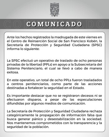 Este fue el comunicado que