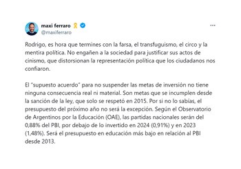 La dura acusación de Maximiliano