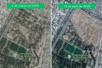 Así fue el recorte del parque Sinchi Roca en el 2009. Foto: Captura de Goglee Earth por Actualidad Ambiental