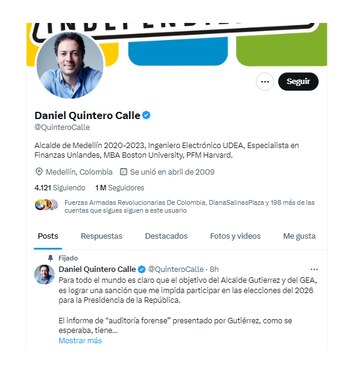 El exalcalde de Medellín aseguró