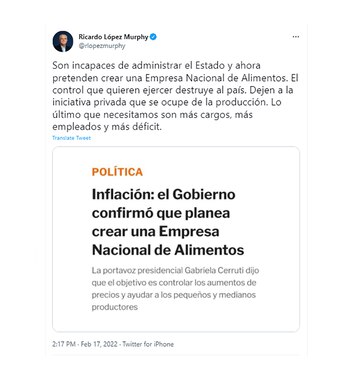 Ricardo Lopez Murphy también hizo