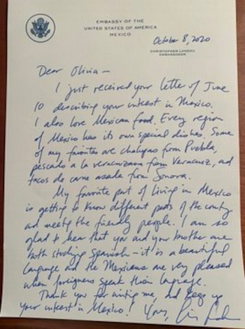 Respuesta del embajador de Estados