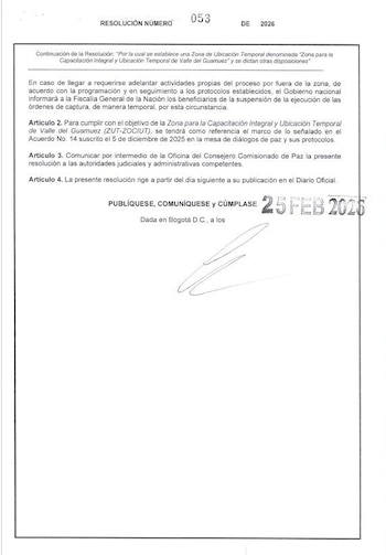 La resolución congela las ordenes