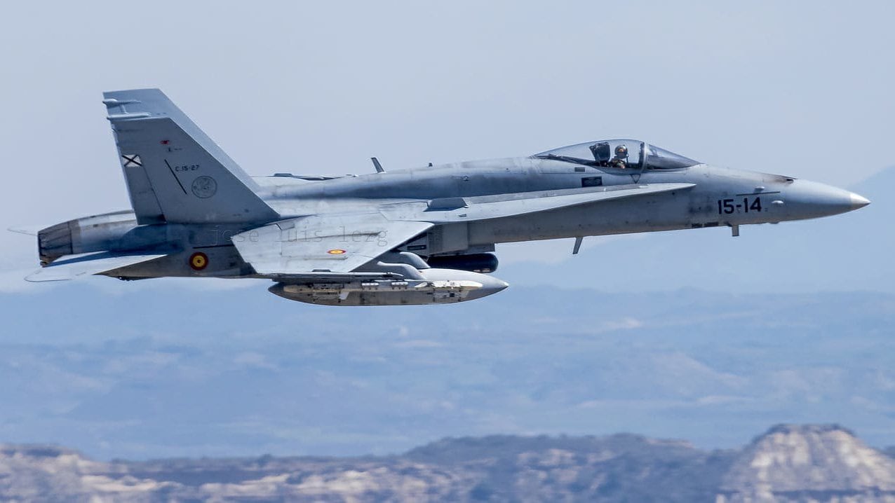 Un caza F-18 del Ejército del Aire de España (Archivo)