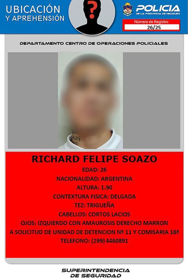 Richard Felipe Soazo huyó durante una salida transitoria