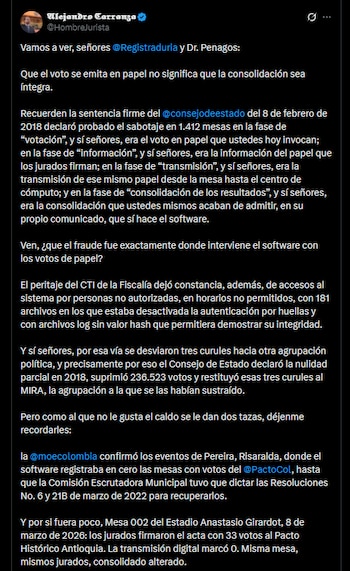 Alejandro Carranza - crédito @HombreJurista/X