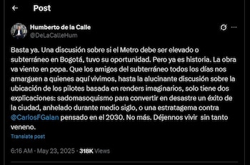 Humberto de la Calle cuestionó