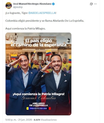 José Manuel Restrepo destacó el respaldo ciudadano recibido por la fórmula presidencial - crédito @jrestrp/X