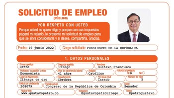 Gustavo Petro está buscando empleo