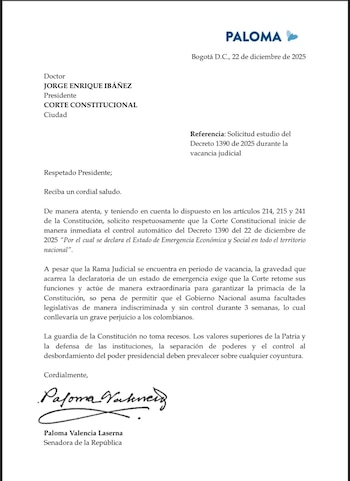 Paloma Valencia pidió a la