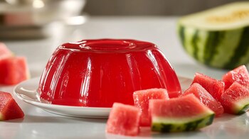 Gelatina de sandía, un postre