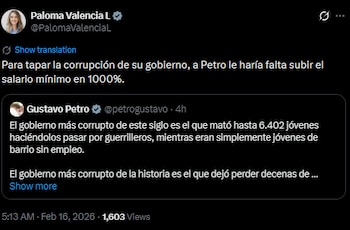 Paloma Valencia respondió a Petro