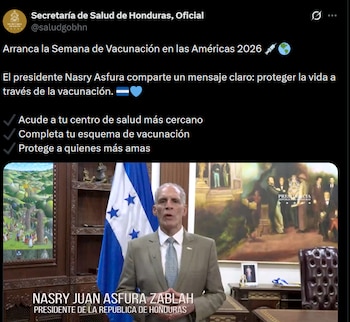 La campaña coordinada con la Organización Panamericana de la Salud busca aumentar el acceso a la inmunización en todo el país (foto:Cortesía: X)