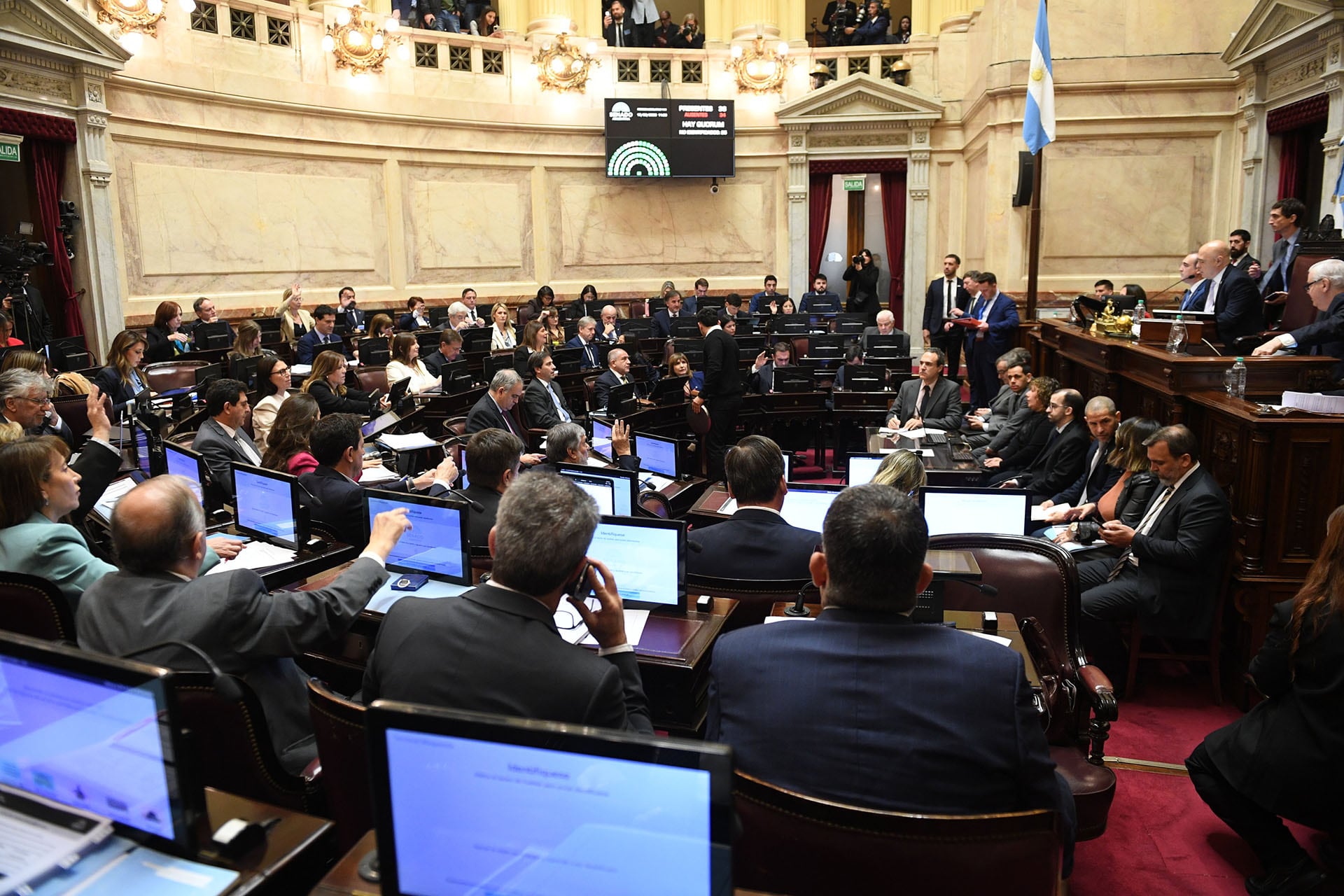 El pleno de la Cámara alta durante la sesión realizada el jueves pasado (Prensa Senado)