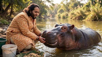 El magnate Anant Ambani ofreció trasladar 80 hipopótamos colombianos a su reserva natural en la India