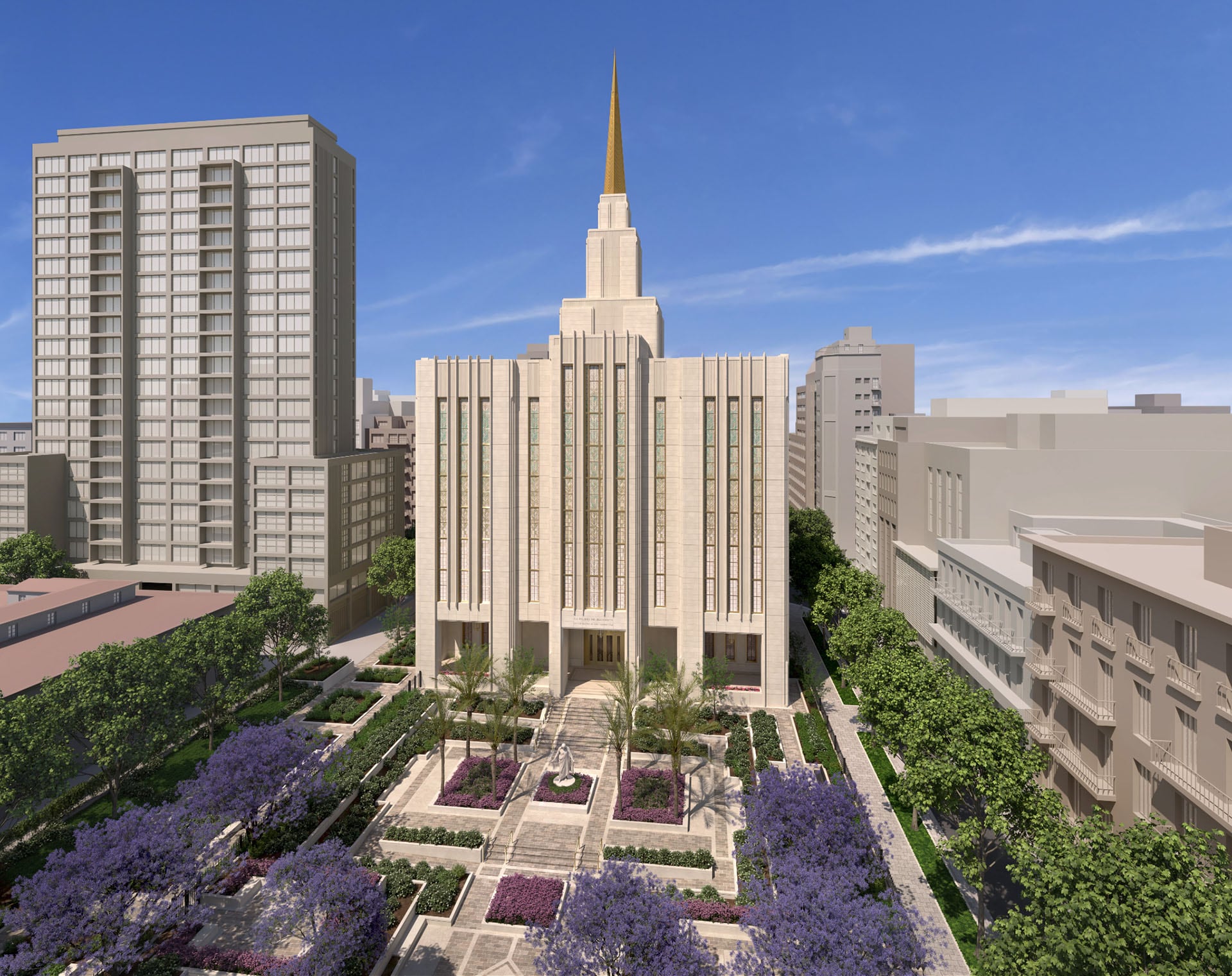 Render del proyecto de la mega iglesia mormona