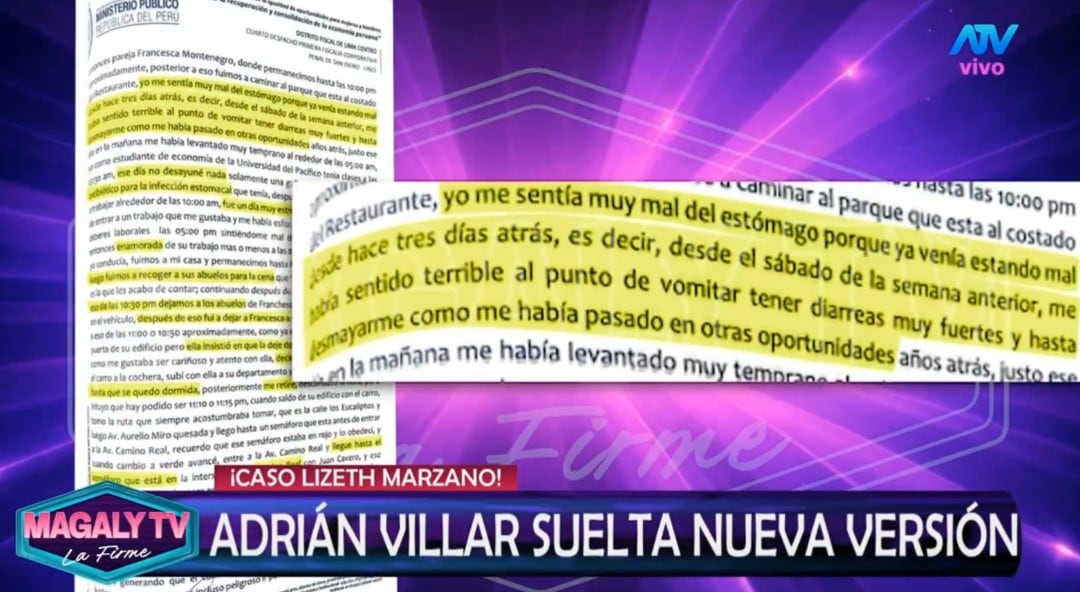 Familia de Lizeth Marzano cuestiona nueva versión de Adrián Villar y espera decisión clave en noviembre. Captura: Magaly TV La Firme.