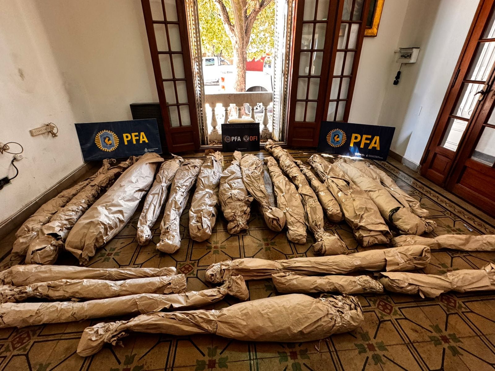 Las plantas embaladas tras el secuestro