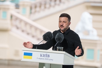 Volodímir Zelensky calificó como absolutamente justo el ataque con drones de Ucrania contra la región de Moscú. (AP/ARCHIVO)