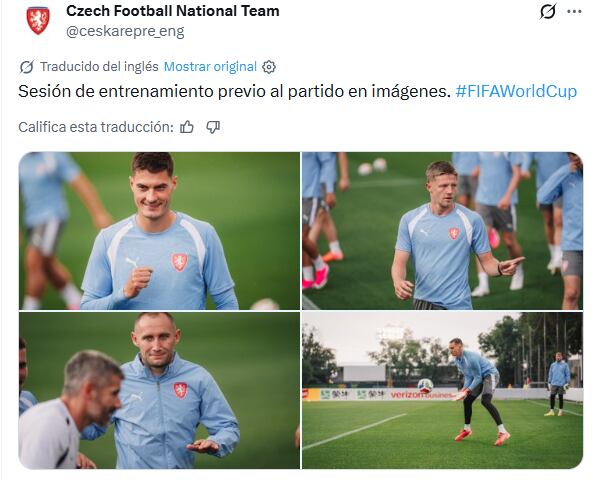 Así fue el último entrenamiento de República Checa antes de enfrentar a México. (X/ @ceskarepre_eng)