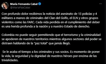 La senadora María Fernanda Cabal