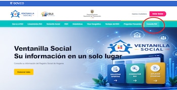 El Registro Universal de Ingresos se consulta mediante la página de ventanilla social - crédito ventanillasocial.dnp.gov.co