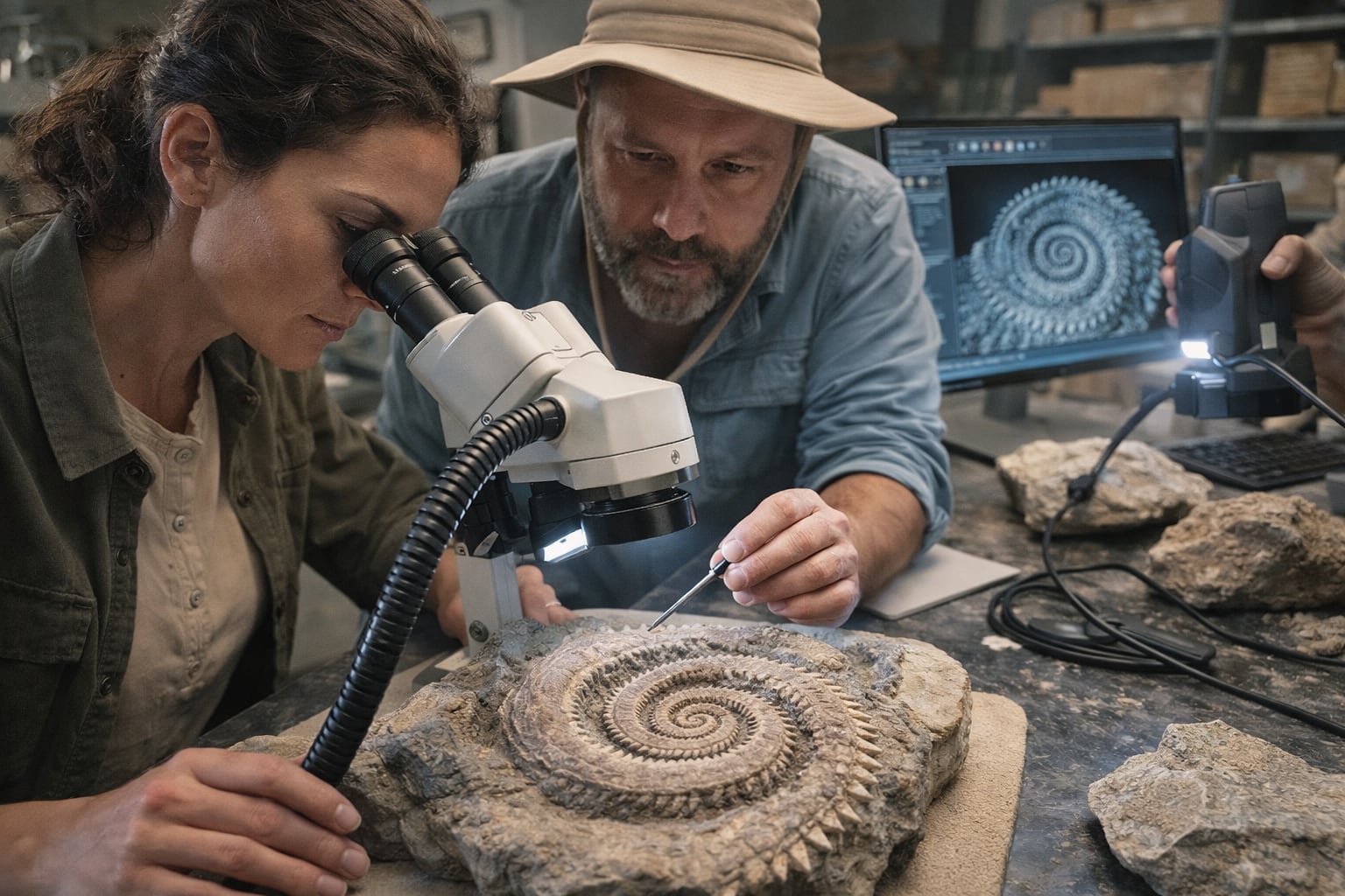 La espiral dental de Helicoprion formaba parte de su mandíbula inferior, diseñada para perforar presas de cuerpo blando como antiguos calamares (Imagen Ilustrativa Infobae)