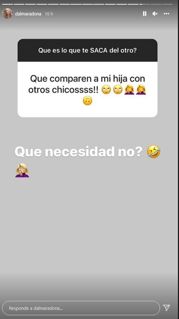 Dalma Maradona molesta con los