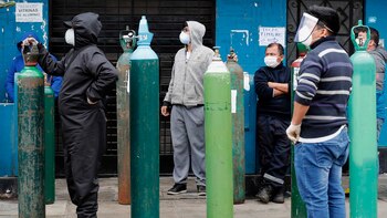 Las filas para comprar oxígeno