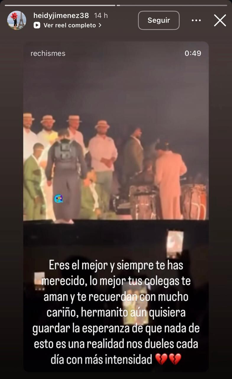 Hermana de Yeison Jiménez reaccionó al homenaje de Bad Bunny - crédito @heidyjimenez38/IG