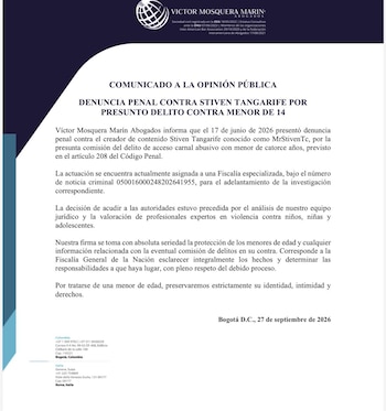 Esta es la notificación de la denuncia contra el creador de contenido - crédito @MrStivenTc/X