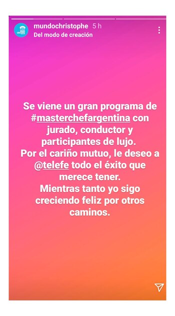 La publicación de Christophe