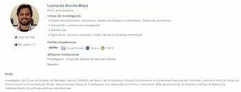 Leonardo Bonilla, investigador del Banco de la República, hijo de Ricardo Bonilla, ministro de Hacienda