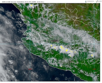 Imagen 2: GOES-16 ABI, GEOCOLOR 13:31 h (hora local).