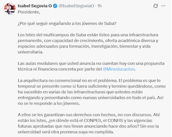 La secretaria de Educación, Isabel