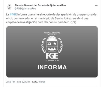 La Fiscalía de Quintana Roo