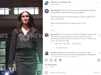 Meghan Markle entra en las cocinas de 'MasterChef Australia' (Instagram)