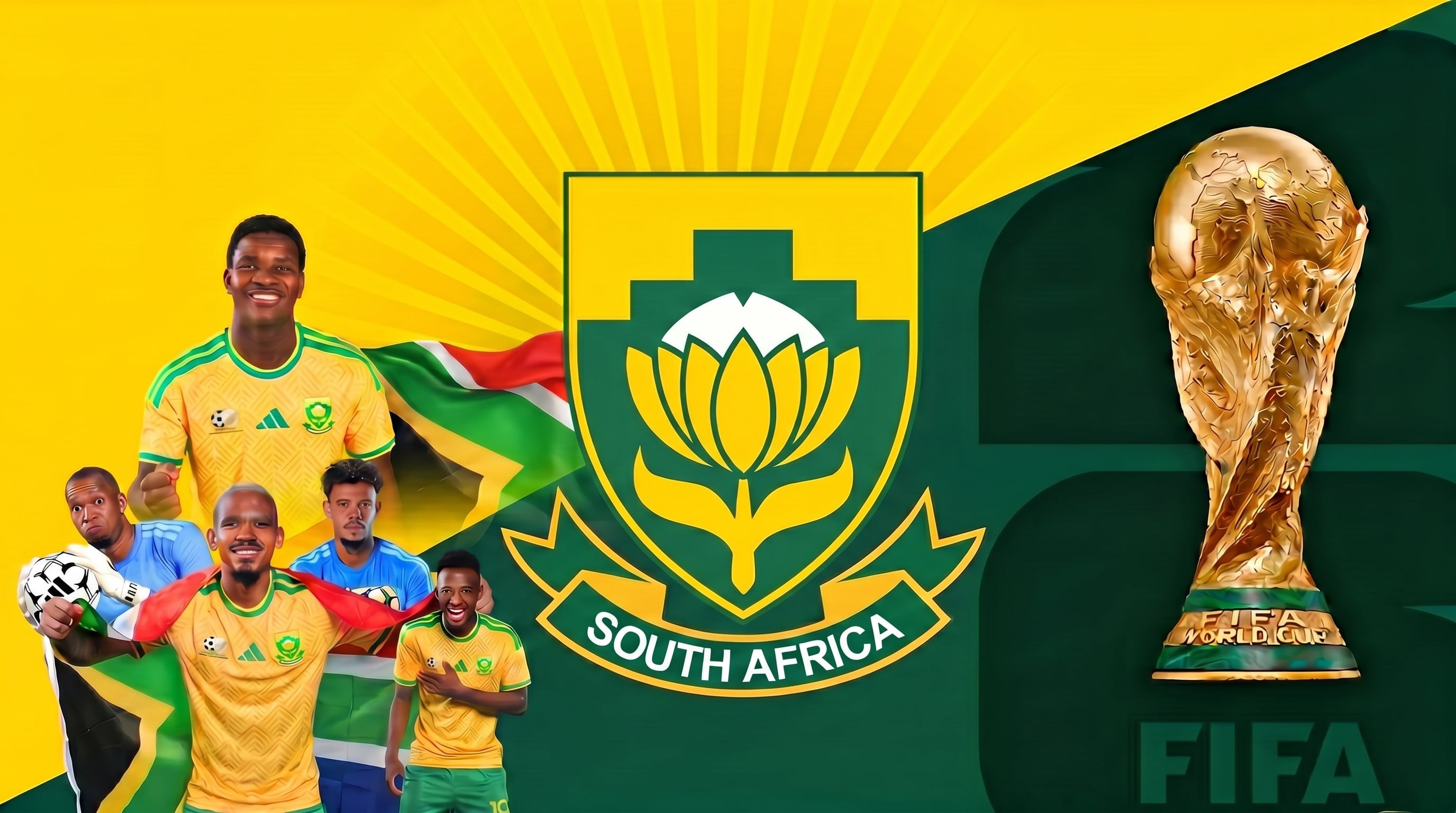 Con futbolistas provenientes de la liga sudafricana y refuerzos de Europa y MLS, los Bafana Bafana buscarán consolidarse en el escenario mundial superando por primera vez la fase de grupos. (Imagen Ilustrativa Infobae)