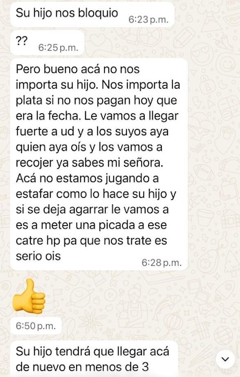 Chats amenazantes en contra de comerciantes en Bogotá - crédito Policía Metropolitana de Bogotá