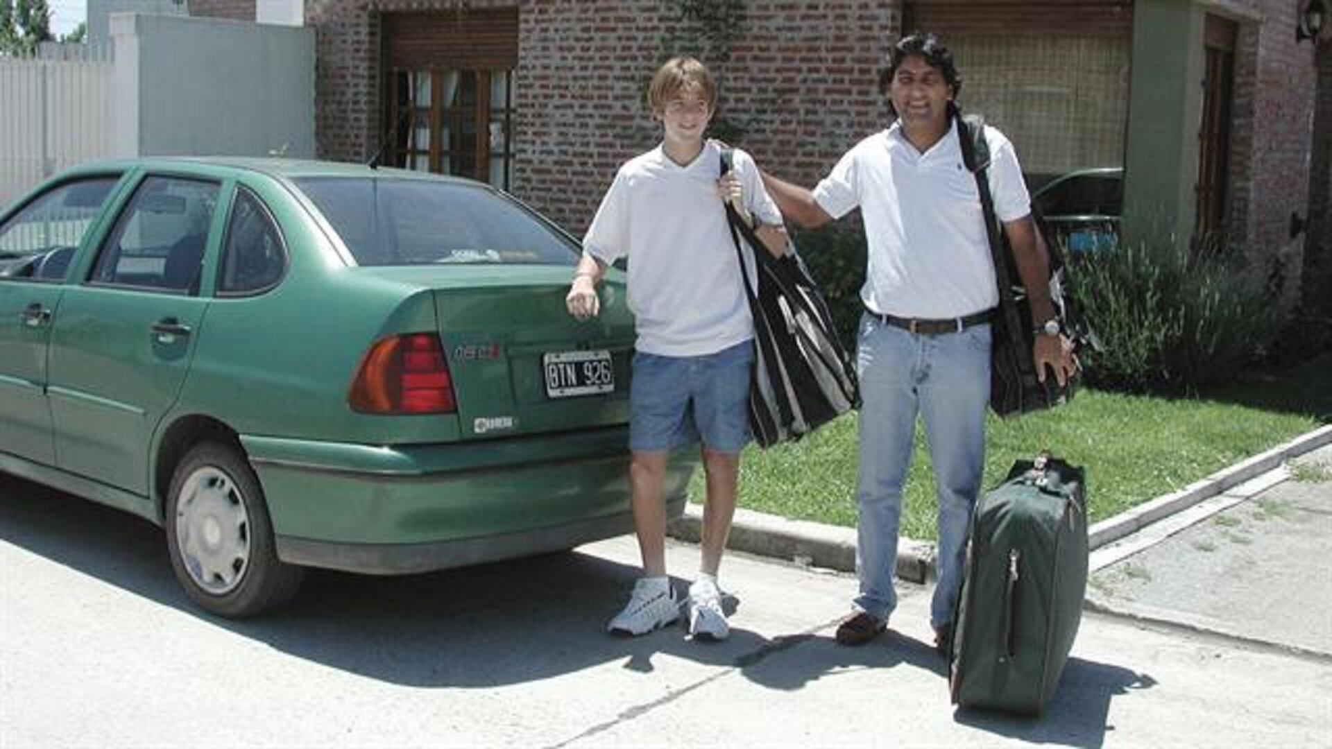 Juan Martín Del Potro junto a su formador Marcelo Negro Gómez