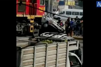 Choque entre auto y tren